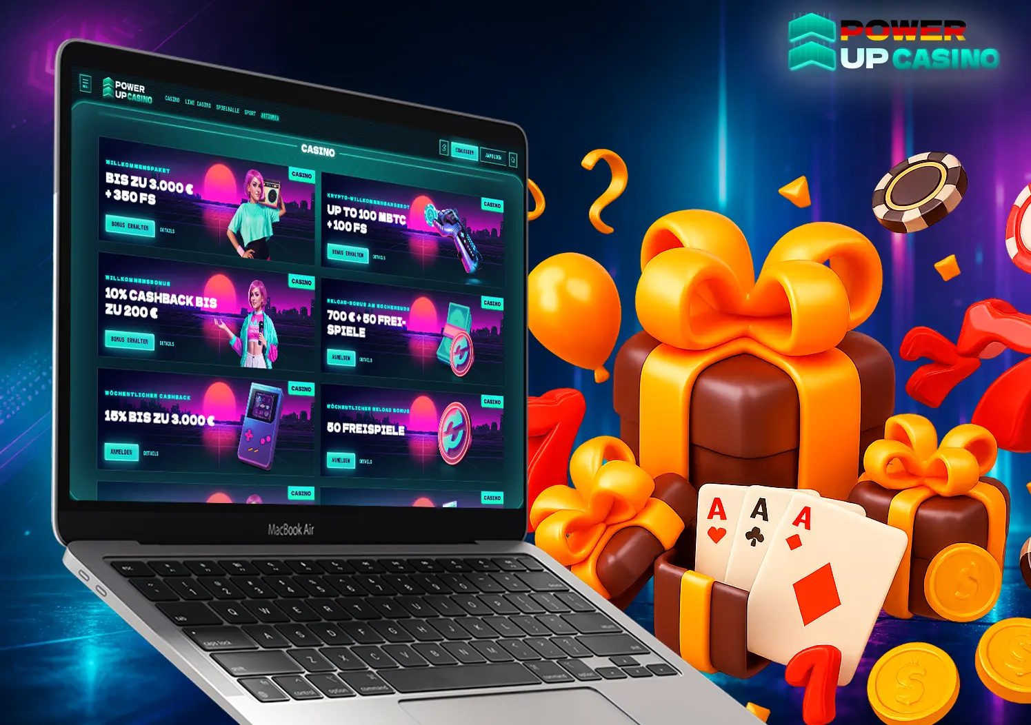 Power Up Online-Casino-Boni mit Aktionen, Geschenken und Freispielen