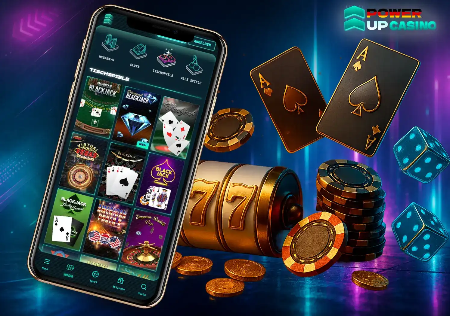 Klassische Tischspiele im Power Up Casino auf Ihrem Smartphone: Blackjack und Roulette